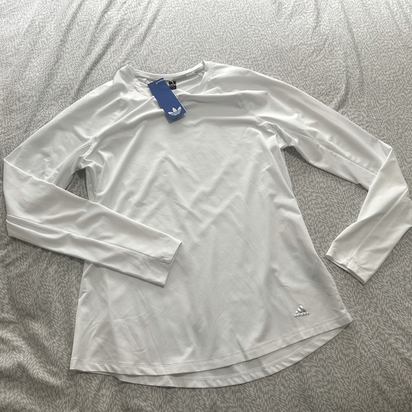 Adidas Women's Classic White Long Sleeve Tee - Picture 2 of 5